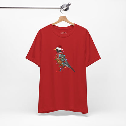 Robin with Fairy Lights Christmas Bird T-Shirt