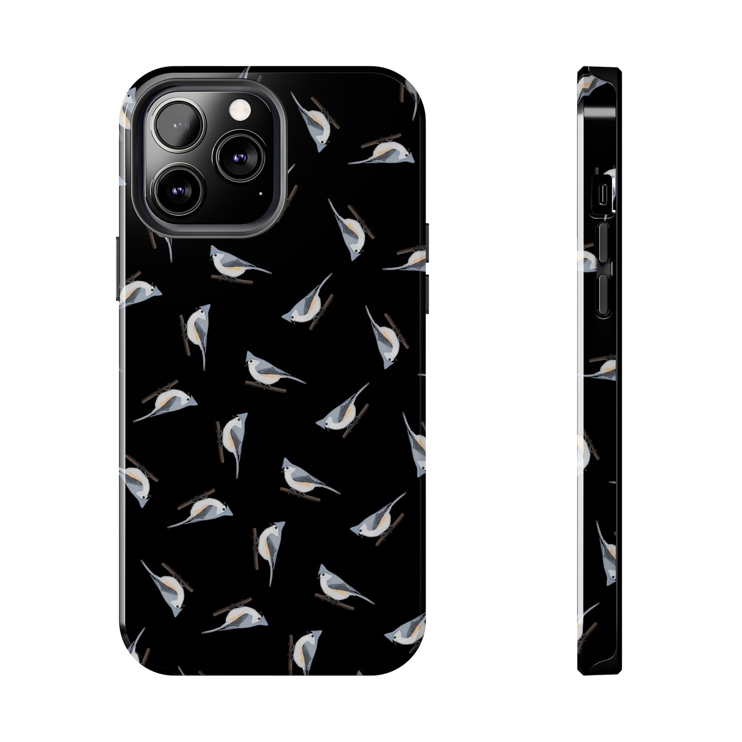 Tufted Titmouse iPhone Case Black – Premium Tough Phone Cover for Bird Lovers