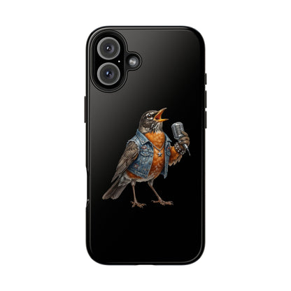 American Robin Singing iPhone Case – Premium Tough Phone Cover Black
