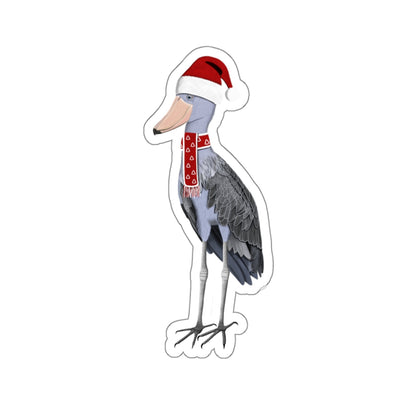 Shoebill with Santa Claus Hat and Scarf Christmas Bird Sticker