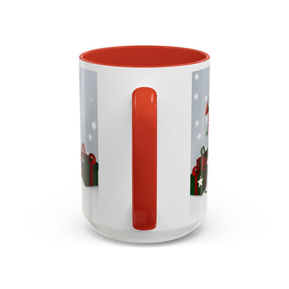 Puffin with Christmas Hat and Scarf Snow Bird Coffee Mug