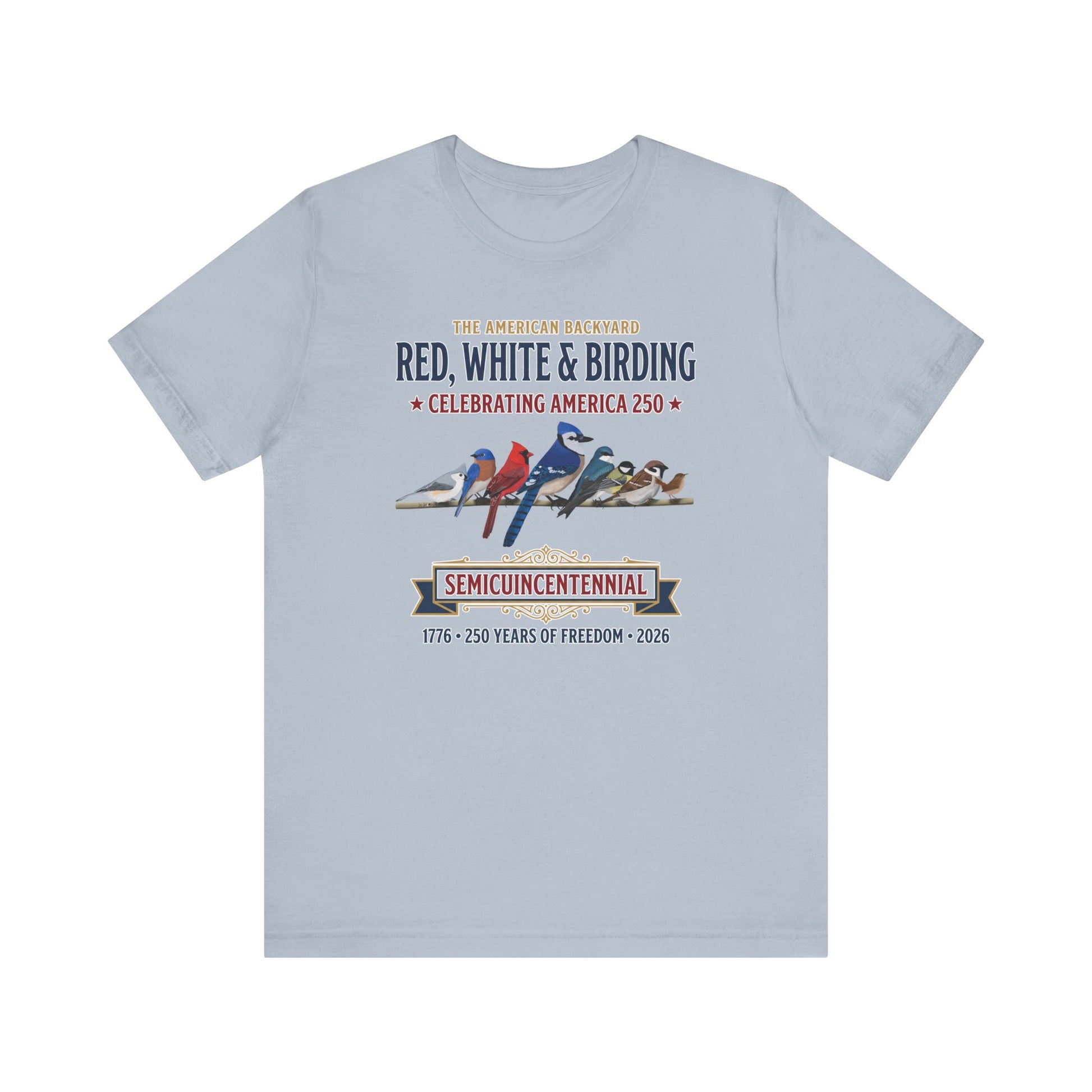 Red, White & Birding Vintage T-Shirt | America 250 Backyard Birds – bird lover and tshirt style