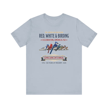 Red, White & Birding Vintage T-Shirt | America 250 Backyard Birds – bird lover and tshirt style