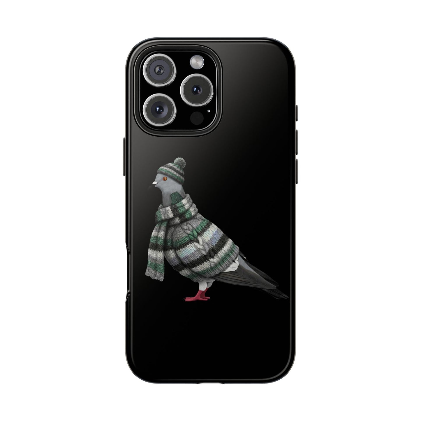 鳥のアートが描かれた鳩の二層式iPhoneケース - 鳥類学者や鳥好きの方へのプレゼントに最適