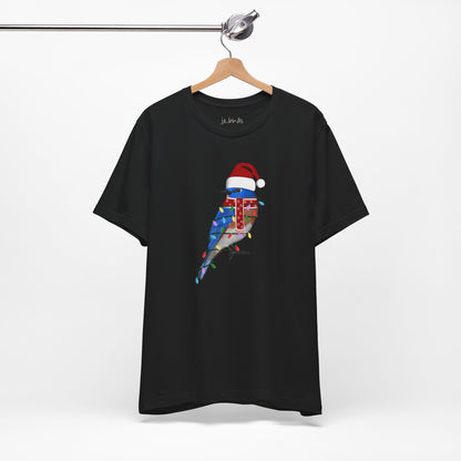 Bluebird with Fairy Lights Christmas Bird T-Shirt