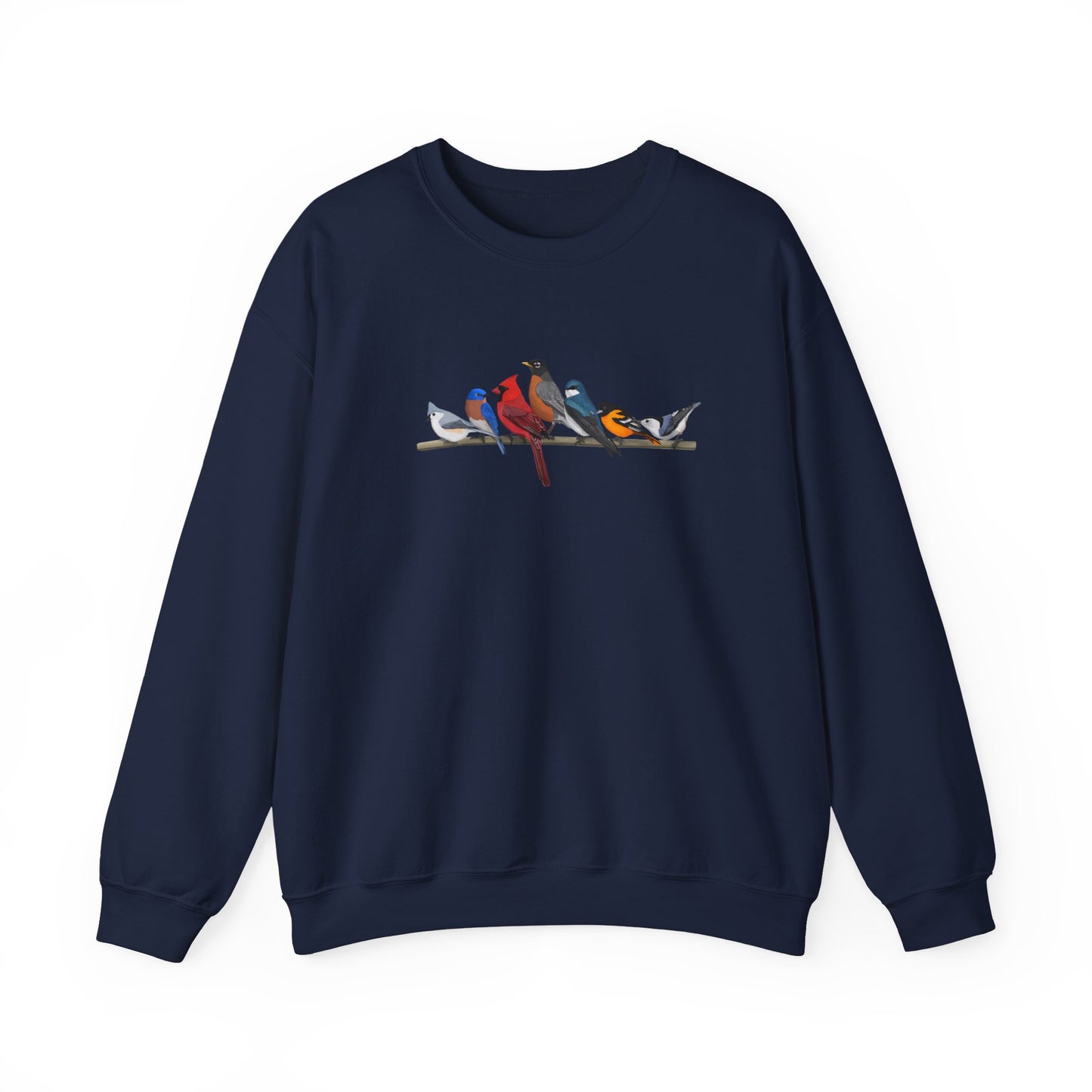 Birds on a Branch Robin Cardinal Tree Swallow Bluebird Oriole Bird Birding & Birdwatching Sweatshirt