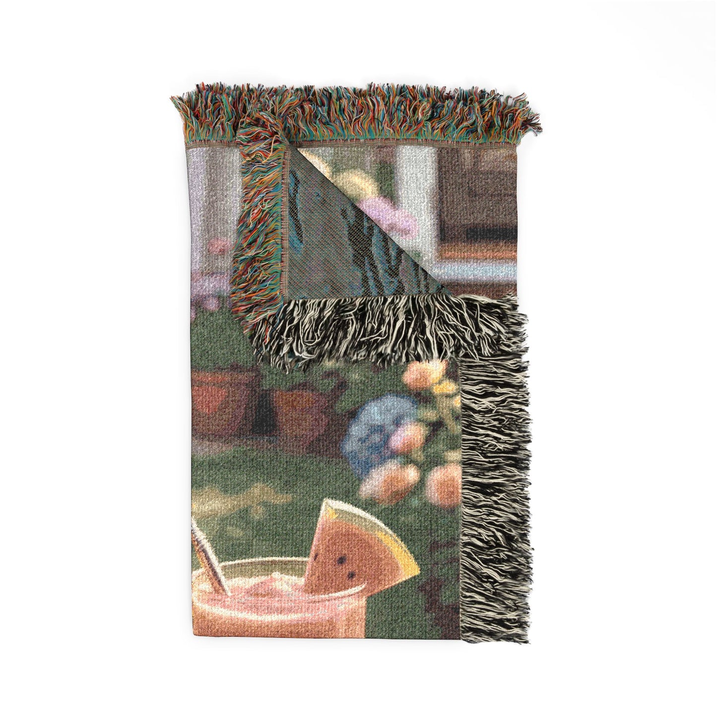 Robin Rosi Hammock Woven Blanket - Cozy Cottagecore Bird Watcher Tapestry Throw