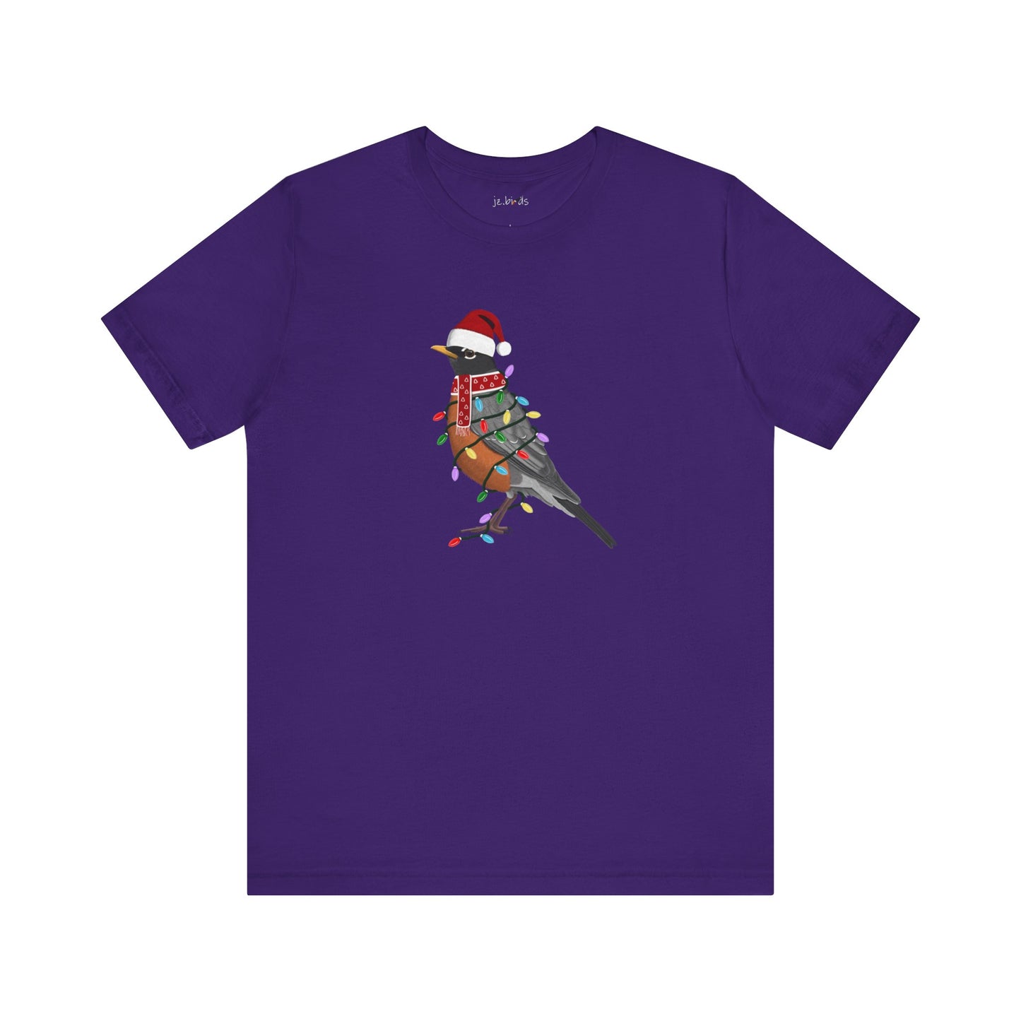 Robin with Fairy Lights Christmas Bird T-Shirt