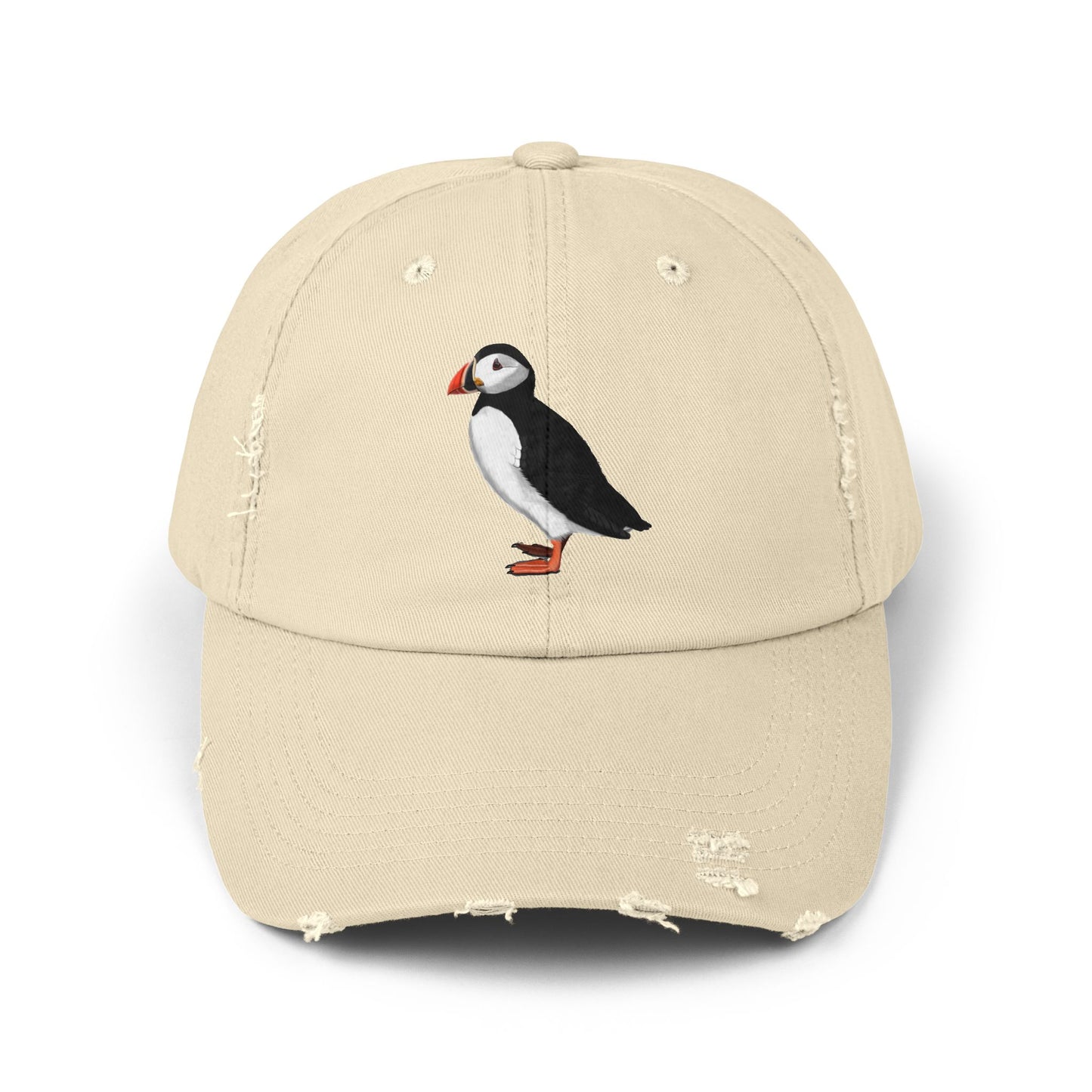 Puffin Bird Art Distressed Cap