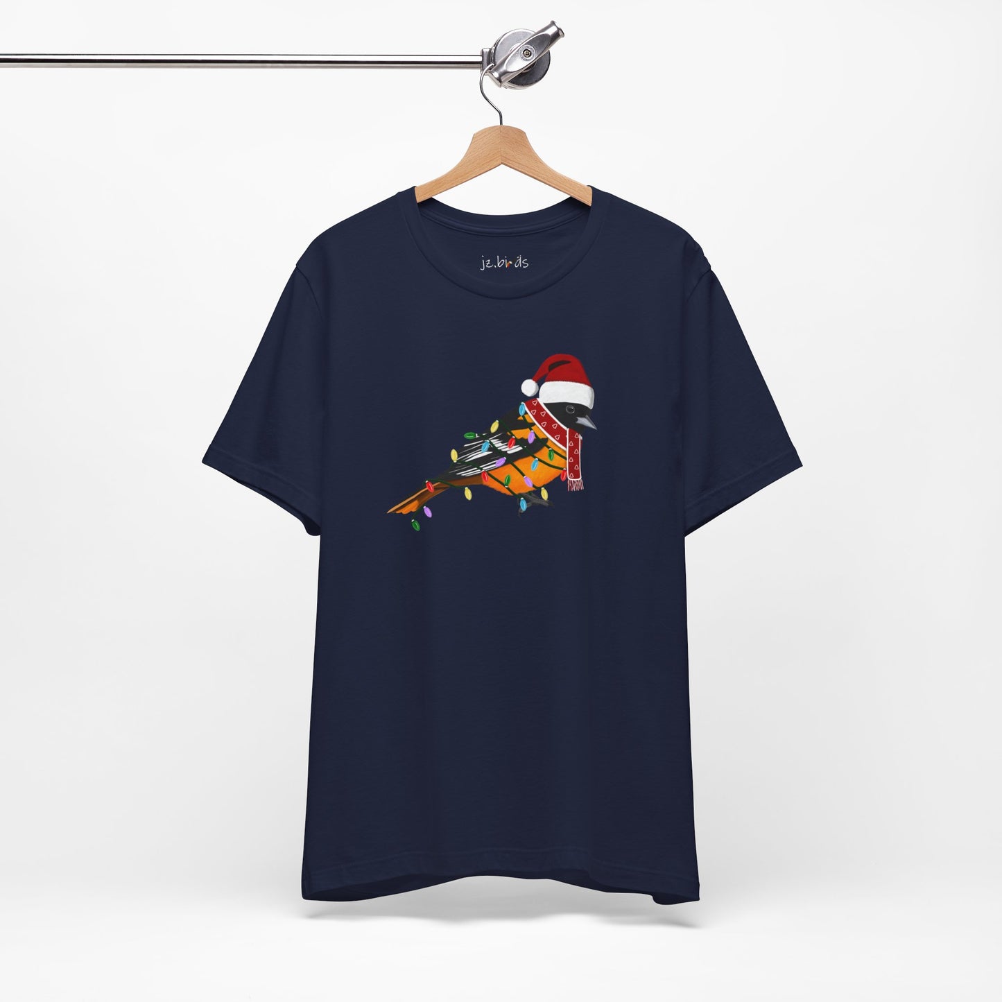 Baltimore Oriole with Fairy Lights Christmas Bird T-Shirt