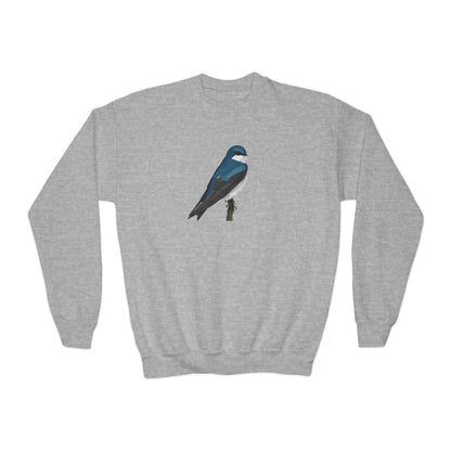 Tree Swallow Bird Birdwatching Youth Crewneck Sweatshirt