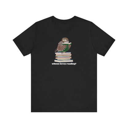 Whooo Loves Reading Owl Teacher Shirt – Cute Librarian & Book Lover Tee