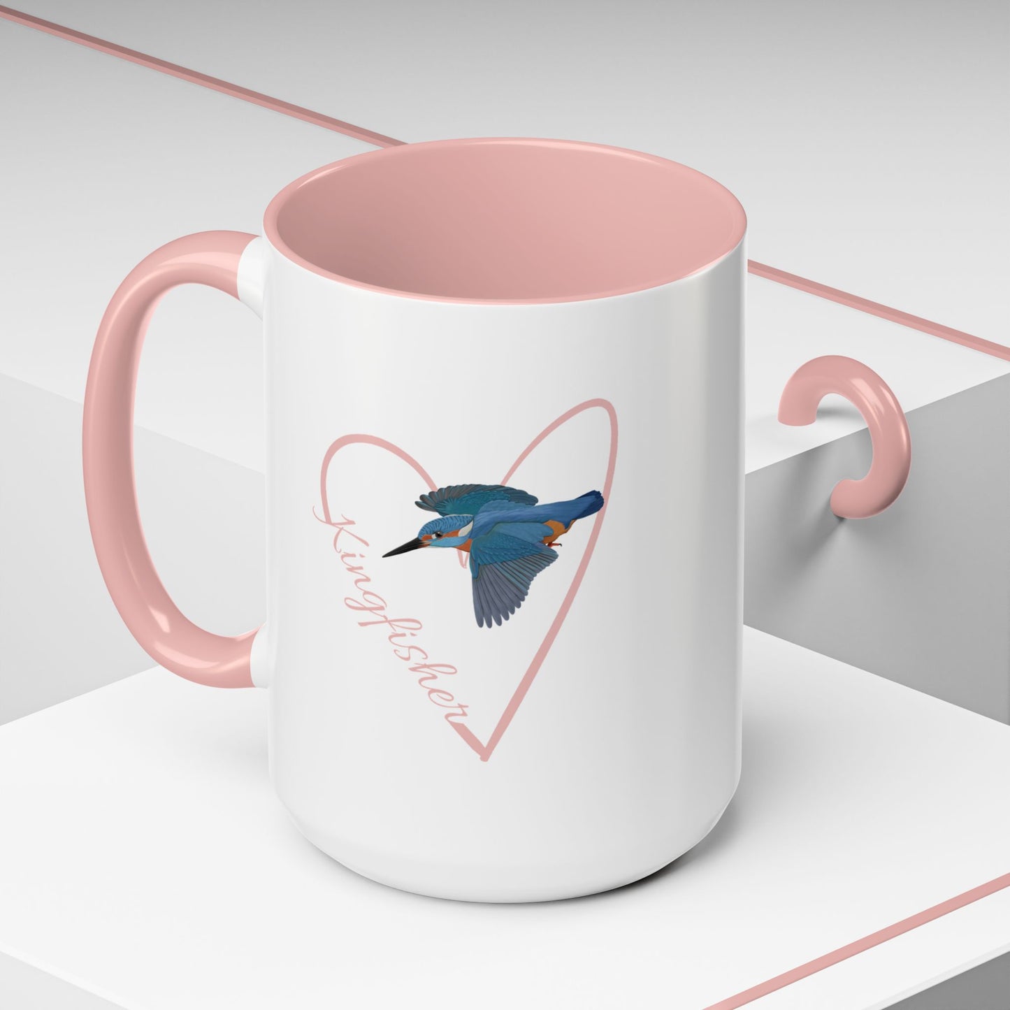 Kingfisher Mug Bird with Heart for Bird Lovers