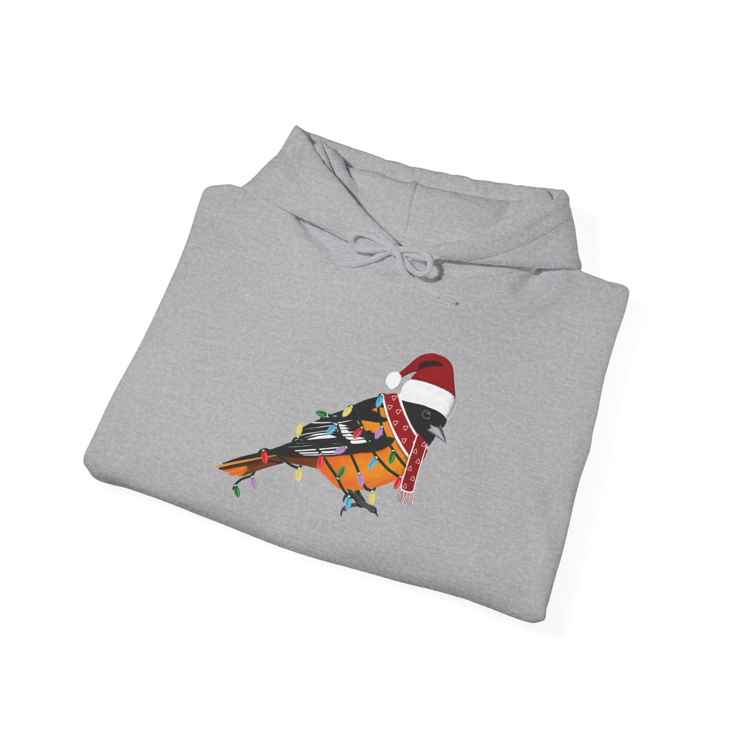 Baltimore Oriole with Fairy Lights Christmas Bird Hoodie