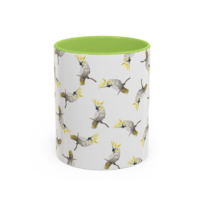 Kakadu Tasse mit Streumuster | Vogelmotiv Kaffeebecher für Vogelbeobachter & Naturfreunde