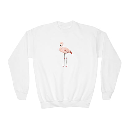 Flamingo Bird Birdwatching Youth Crewneck Sweatshirt