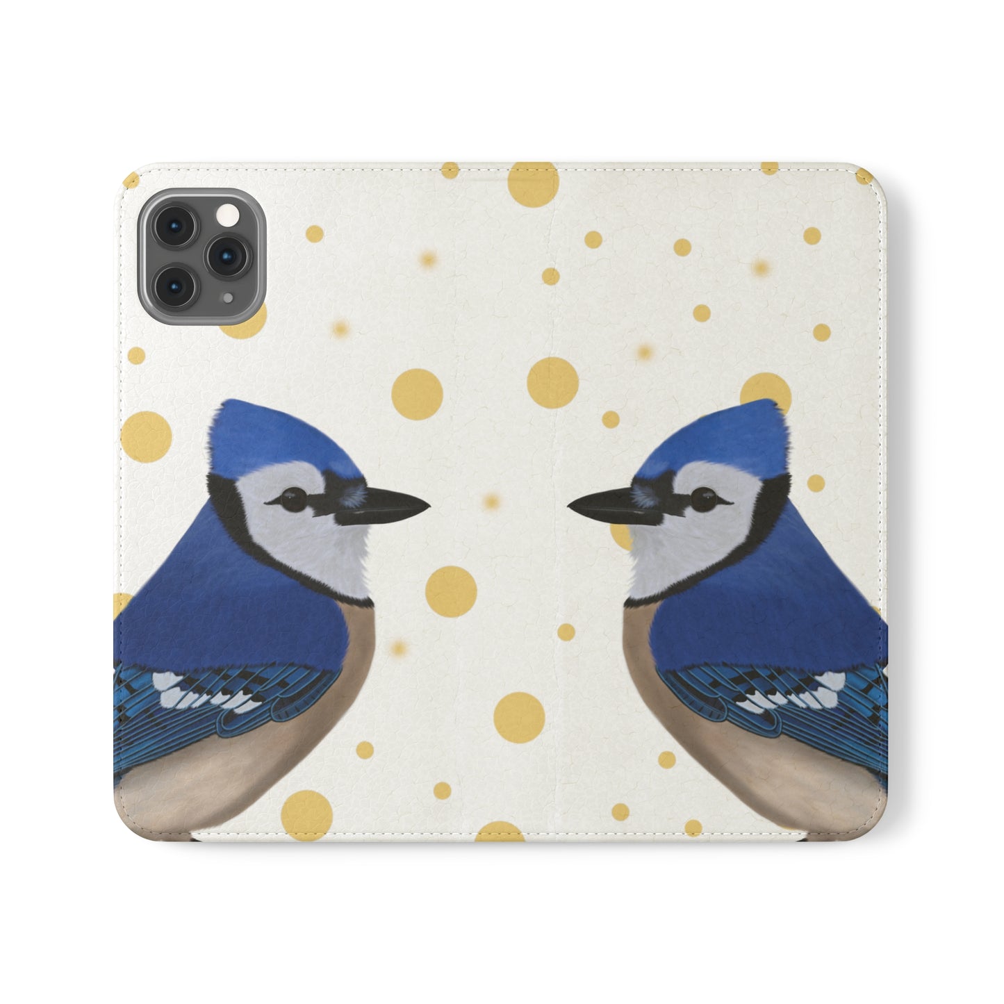 Blue Jay Bird Art Phone Flip Case