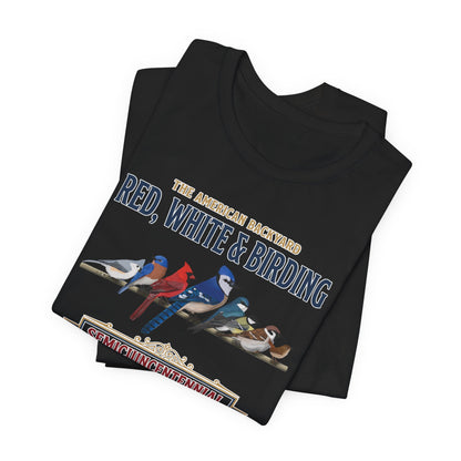 Red, White & Birding Vintage T-Shirt | US 250th Anniversary Backyard Birds