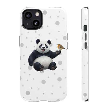 Rotkehlchen mit Panda iPhone & Google Pixel Tiermotiv Handyhülle - Tierisch guter Schutz