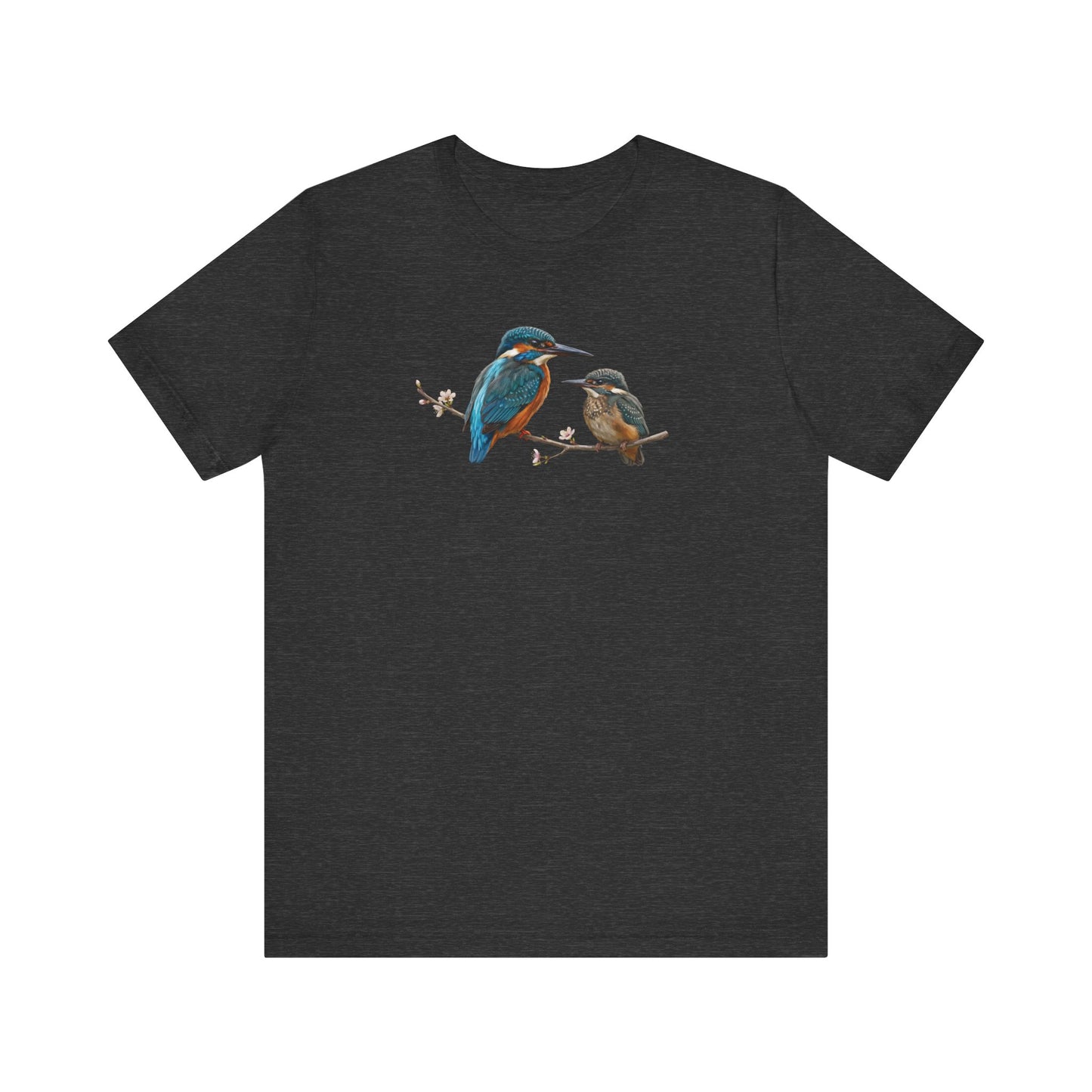 Kingfisher & Fledgling T-Shirt | Spring Blossoms Unisex Graphic Tee