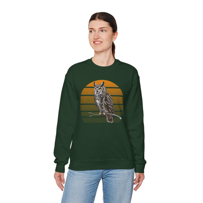 Great Horned Owl Sweatshirt | Unisex Bird of Prey Crewneck | Owl Lover & Birder Gift