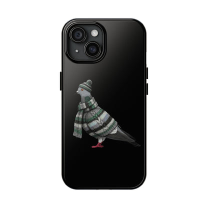 鳥のアートが描かれた鳩の二層式iPhoneケース - 鳥類学者や鳥好きの方へのプレゼントに最適