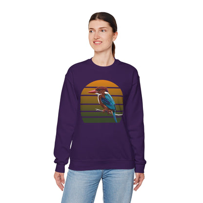 White-Throated Kingfisher Sweatshirt | Bird Watcher Crewneck | Unisex Songbird Gift for Bird Lovers