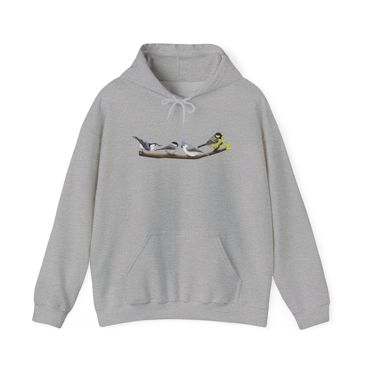 Birds on a Branch Hoodie Nuthatch Tufted Titmouse Chickadee Bird Lover & Bird Watcher