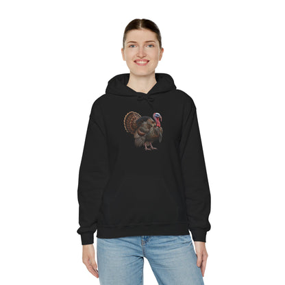 Thanksgiving Turkey Hoodie | Wild Turkey Bird Art Pullover | Cozy Fall Apparel