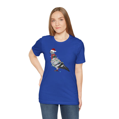 Pigeon with Fairy Lights Christmas Bird T-Shirt