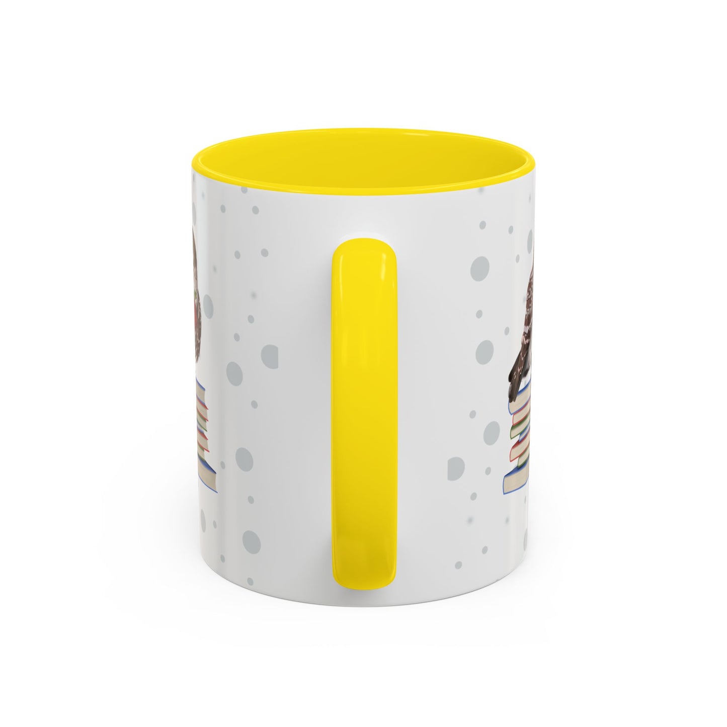 Cute Owl on Books Teacher Mug – Two-Tone Classroom Coffee Cup