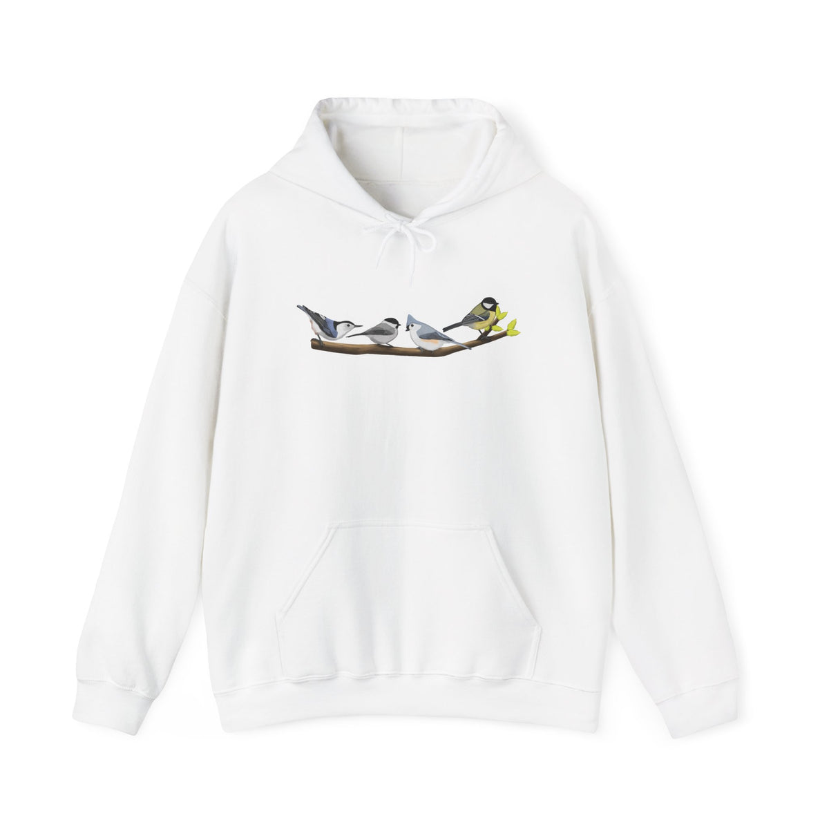 Birds on a Branch Hoodie Nuthatch Tufted Titmouse Chickadee Bird Lover & Bird Watcher