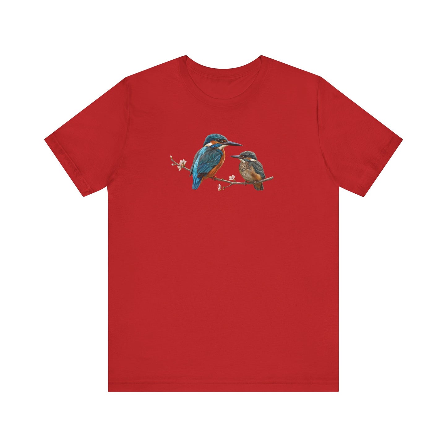 Kingfisher & Fledgling T-Shirt | Spring Blossoms Unisex Graphic Tee