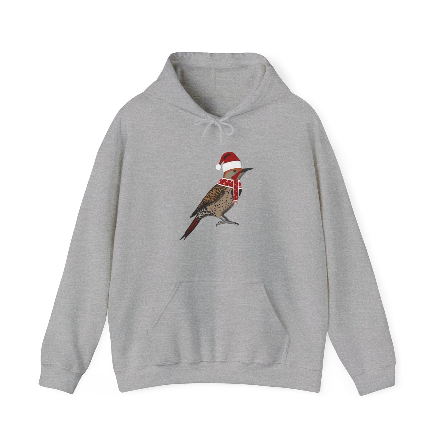 Northern Flicker Christmas Bird with Santa Hat Birdwatcher Birdlover Hoodie