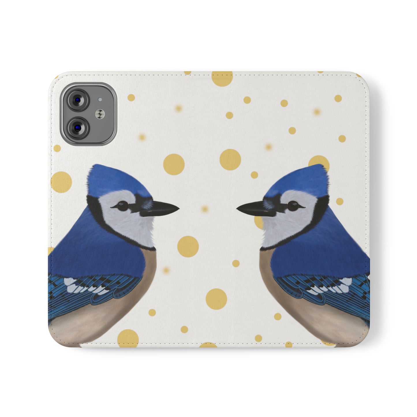 Blue Jay Bird Art Phone Flip Case