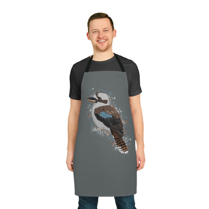 Kookaburra Bird Art Apron Dark Grey