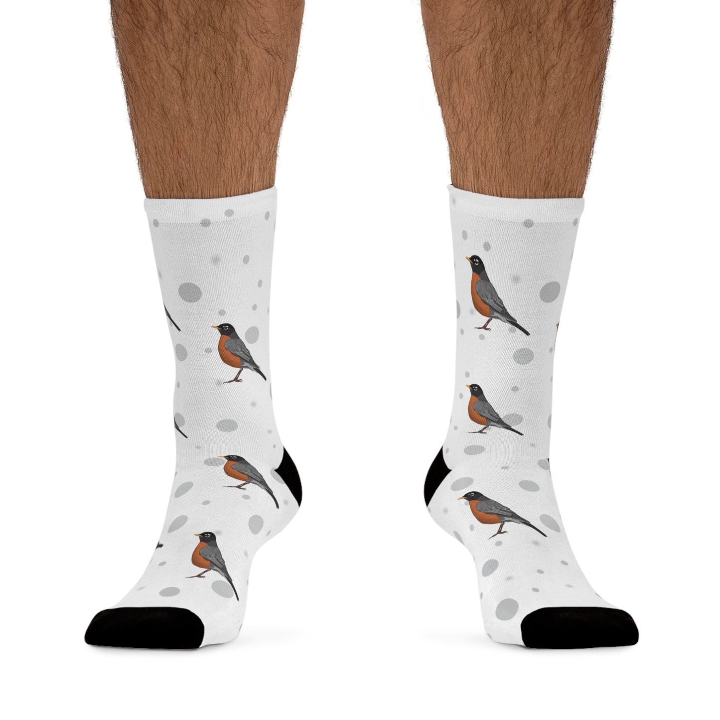 American Robin Socks White Bird Socks for Bird Lovers One Size