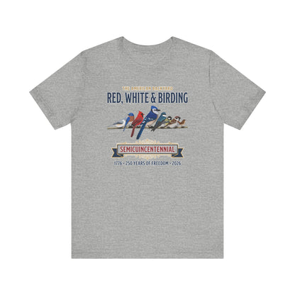 Red, White & Birding Vintage T-Shirt | US 250th Anniversary Backyard Birds