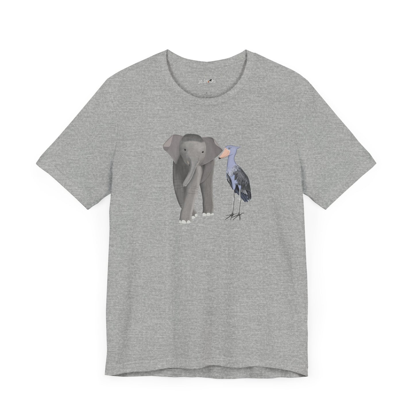 Elephant with Shoebill Bird Birding & Birdwatching T-Shirt