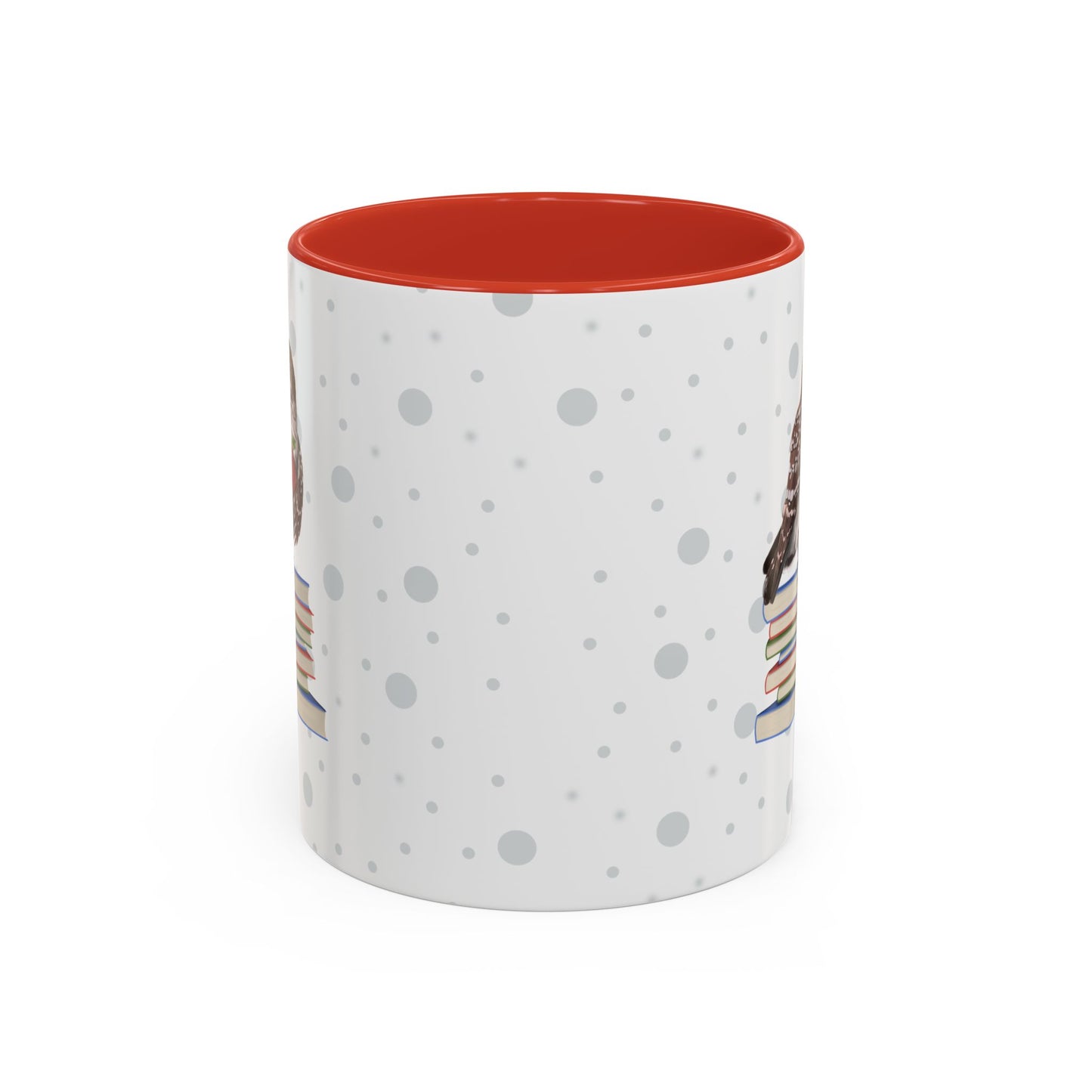 Cute Owl on Books Teacher Mug – Two-Tone Classroom Coffee Cup