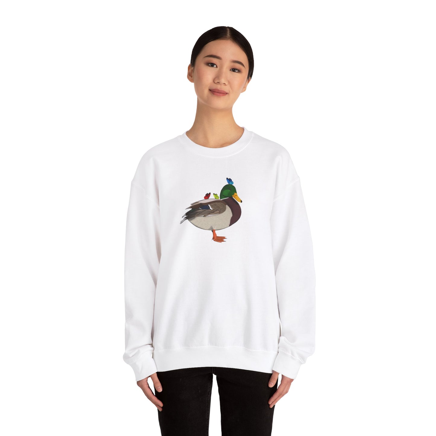 Mallard with Butterflies Bird Birding & Birdwatching Sweatshirt