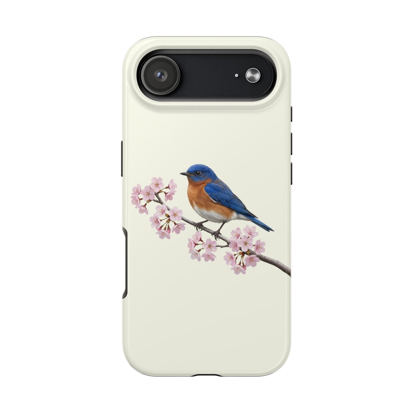 Bluebird & Cherry Blossom Tough iPhone Case Creamy White