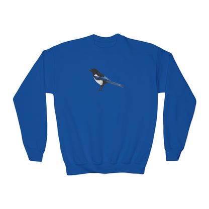 Magpie Bird Birdwatching Youth Crewneck Sweatshirt