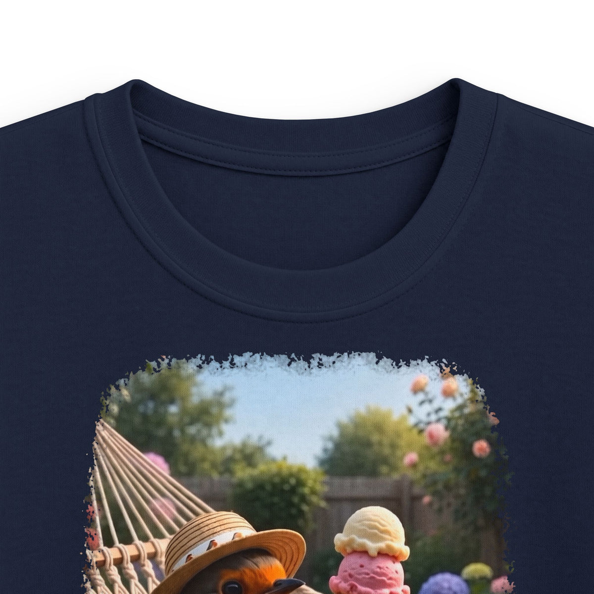 Premium Kinder T-Shirt Rosi Rotkehlchen und das Riesen-Eis