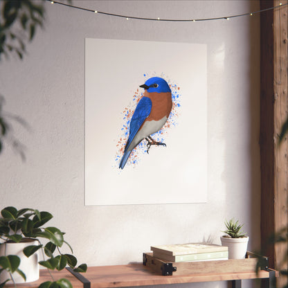 Bluebird Bird Artwork Matte Poster