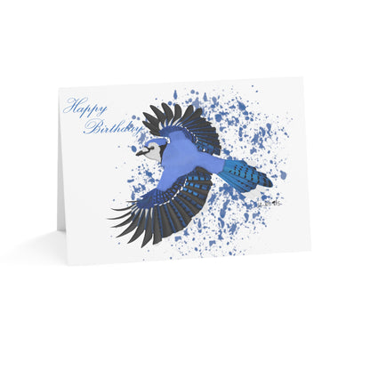 Blue Jay Birthday Card Happy Birthday – Premium Matte Bird Greeting Card