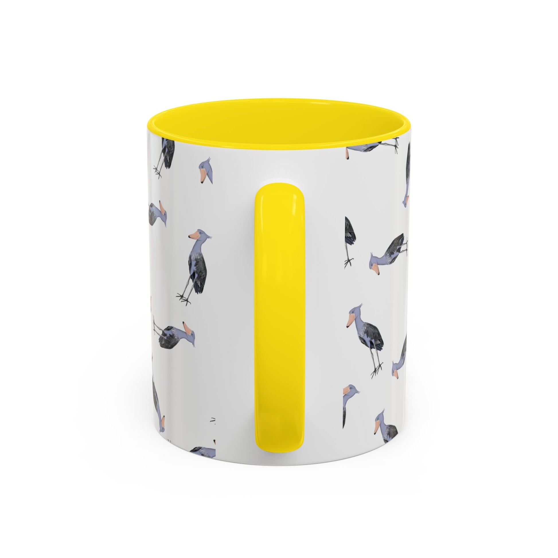 Schuhschnabel Tasse mit Streumuster | Vogelmotiv Kaffeebecher für Vogelbeobachter & Naturfreunde – Accent Coffee Mug, Birds Design