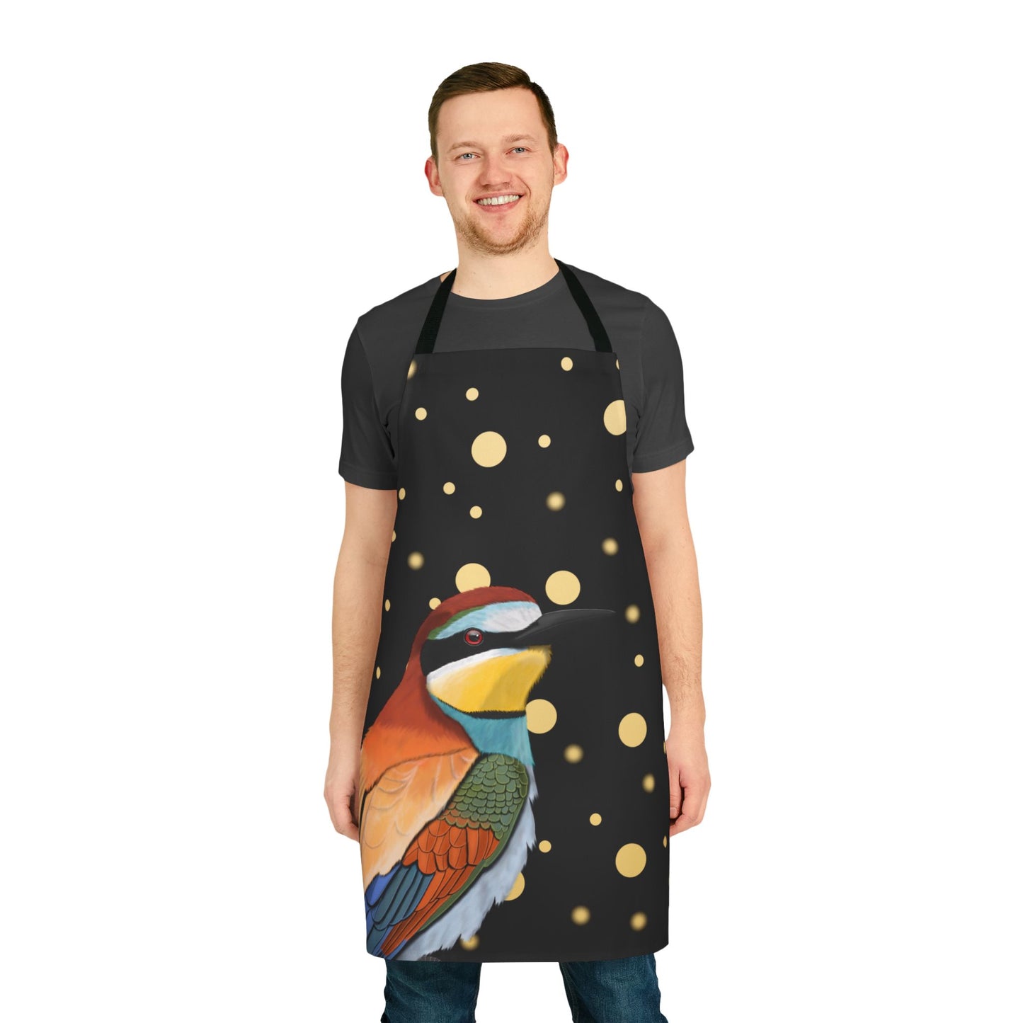 Bee-Eater Golden Dots Birdlover Bird Art Apron Black