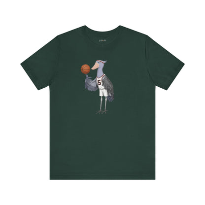 ハシビロコウの面白いバスケットボール鳥Tシャツ - ユニークなバスケットボールファンへのギフト - 選手とファンのための柔らかいユニセックスTシャツ