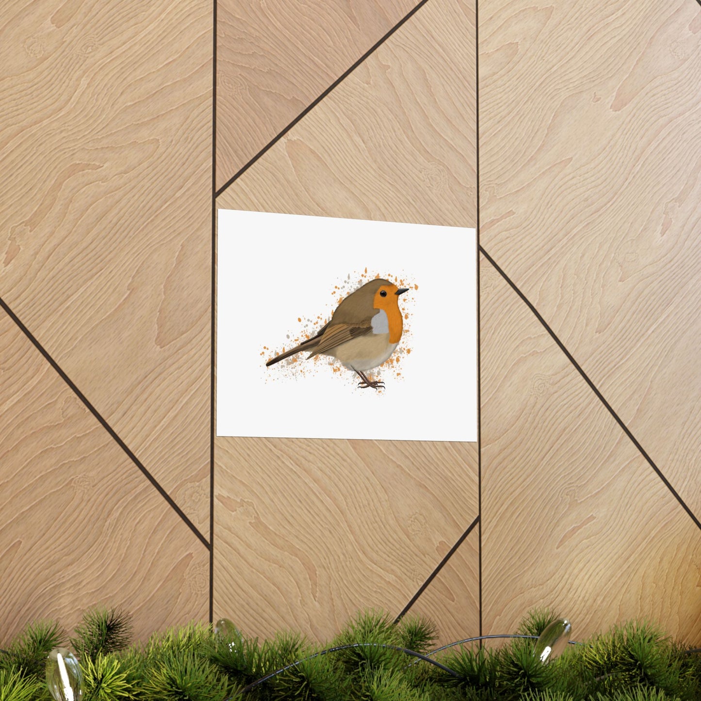 European Robin Bird Artwork Matte Poster